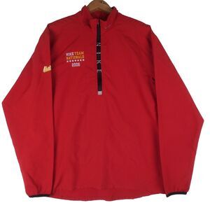 Nike Team Nationals 2006 Eastbay 1/4 Zip Pullover Mens Medium Red Zip Pocket‎
